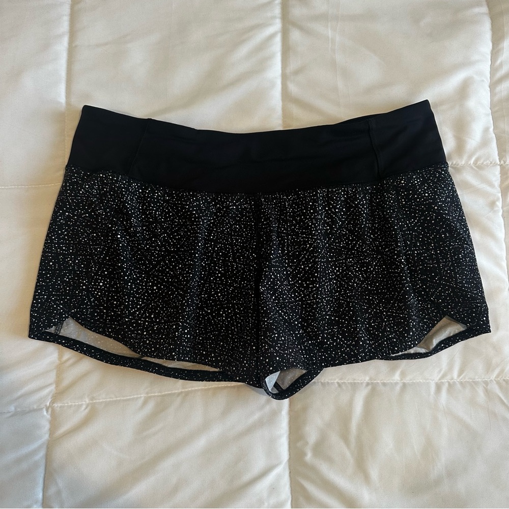 Lululemon Run Times Shorts Mini Splatter‎ White Black